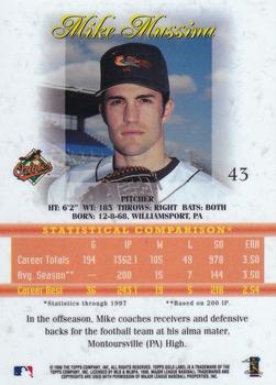 1998 Topps Gold Label - Class 3 #43 Mike Mussina Back