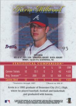 1998 Topps Gold Label - Class 3 #93 Kevin Millwood Back