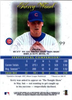 1998 Topps Gold Label - Class 3 #99 Kerry Wood Back
