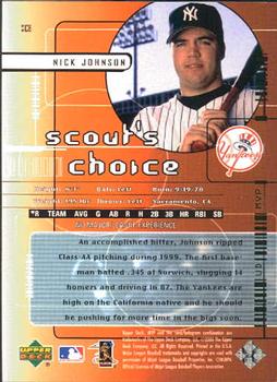 2000 Upper Deck MVP - Scout's Choice #SC6 Nick Johnson  Back