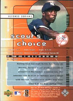 2000 Upper Deck MVP - Scout's Choice #SC8 Alfonso Soriano  Back