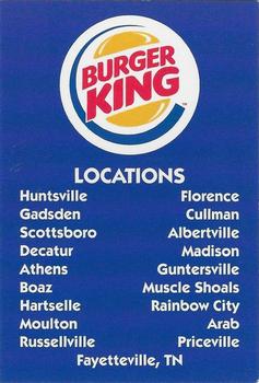 2000 Burger King Huntsville Stars #NNO Title Card Front