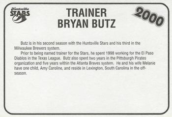2000 Burger King Huntsville Stars #NNO Bryan Butz Back