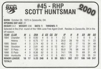 2000 Burger King Huntsville Stars #NNO Scott Huntsman Back