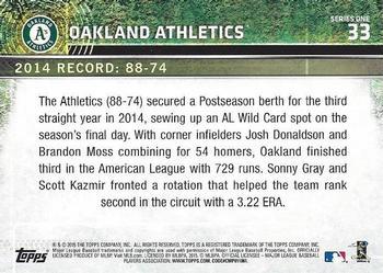 2015 Topps - Limited #33 Oakland Athletics Back