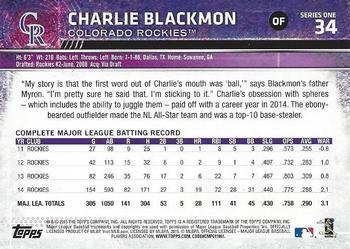 2015 Topps - Limited #34 Charlie Blackmon Back