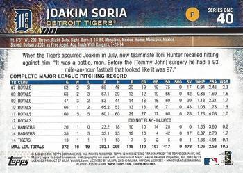2015 Topps - Limited #40 Joakim Soria Back