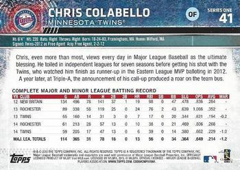2015 Topps - Limited #41 Chris Colabello Back