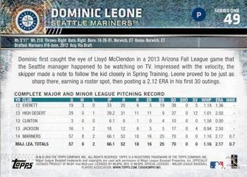 2015 Topps - Limited #49 Dominic Leone Back