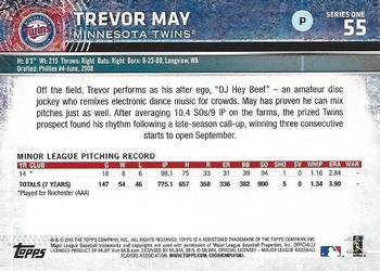 2015 Topps - Limited #55 Trevor May Back
