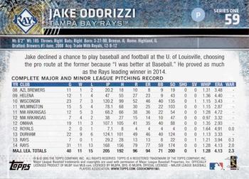 2015 Topps - Limited #59 Jake Odorizzi Back