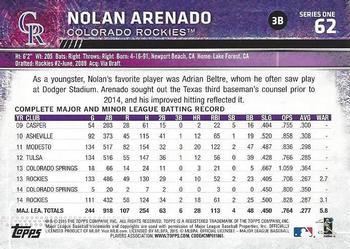 2015 Topps - Limited #62 Nolan Arenado Back