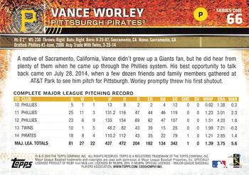 2015 Topps - Limited #66 Vance Worley Back