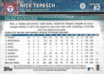 2015 Topps - Limited #82 Nick Tepesch Back