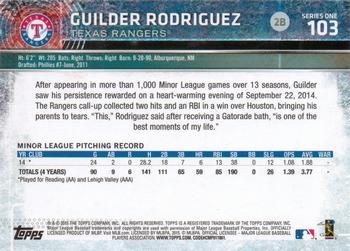 2015 Topps - Limited #103 Guilder Rodriguez Back