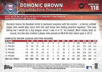 2015 Topps - Limited #118 Domonic Brown Back