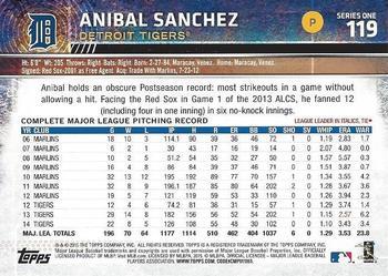 2015 Topps - Limited #119 Anibal Sanchez Back