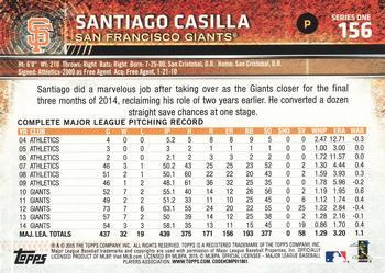 2015 Topps - Limited #156 Santiago Casilla Back