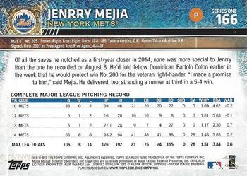2015 Topps - Limited #166 Jenrry Mejia Back