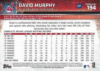 2015 Topps - Limited #194 David Murphy Back