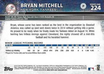 2015 Topps - Limited #224 Bryan Mitchell Back