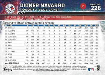 2015 Topps - Limited #226 Dioner Navarro Back