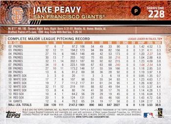 2015 Topps - Limited #228 Jake Peavy Back