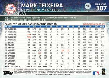 2015 Topps - Limited #307 Mark Teixeira Back