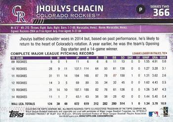 2015 Topps - Limited #366 Jhoulys Chacin Back