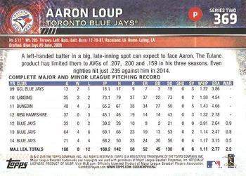 2015 Topps - Limited #369 Aaron Loup Back