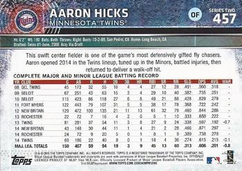 2015 Topps - Limited #457 Aaron Hicks Back