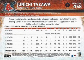 2015 Topps - Limited #458 Junichi Tazawa Back