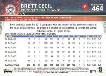 2015 Topps - Limited #464 Brett Cecil Back