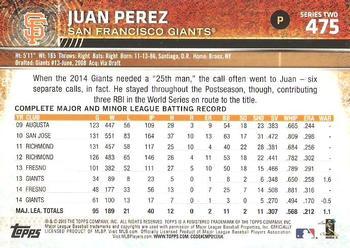 2015 Topps - Limited #475 Juan Perez Back
