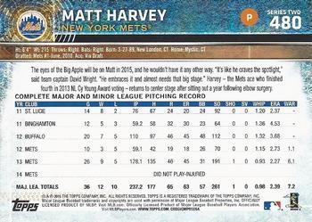 2015 Topps - Limited #480 Matt Harvey Back