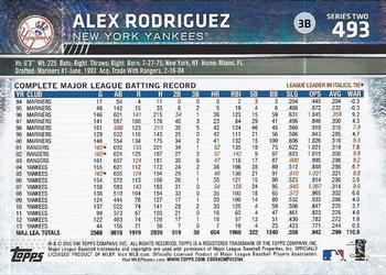 2015 Topps - Limited #493 Alex Rodriguez Back