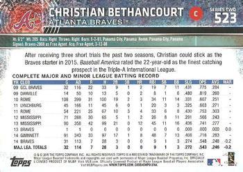 2015 Topps - Limited #523 Christian Bethancourt Back