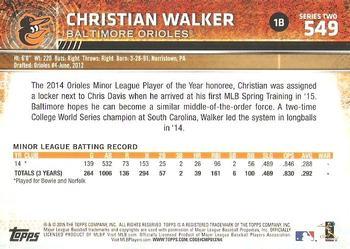 2015 Topps - Limited #549 Christian Walker Back