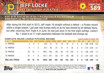 2015 Topps - Limited #589 Jeff Locke Back