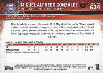 2015 Topps - Limited #624 Miguel Alfredo Gonzalez Back