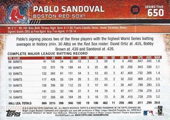 2015 Topps - Limited #650 Pablo Sandoval Back