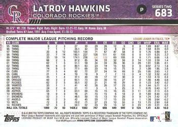2015 Topps - Limited #683 LaTroy Hawkins Back