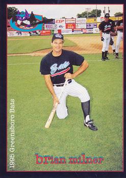 1995 Multi-Ad Greensboro Bats #30 Brian Milner Front