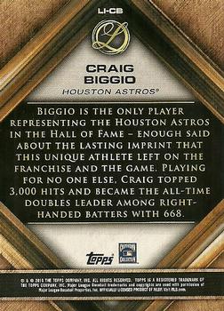 2016 Topps Legacies of Baseball - Lasting Imprints #LI-CB Craig Biggio Back