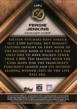 2016 Topps Legacies of Baseball - Lasting Imprints #LI-FJ Fergie Jenkins Back