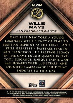 2016 Topps Legacies of Baseball - Lasting Imprints #LI-WM Willie Mays Back