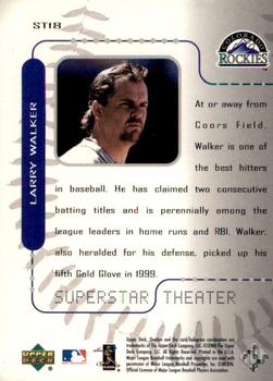 2000 Upper Deck Ovation - Superstar Theater #ST18 Larry Walker  Back