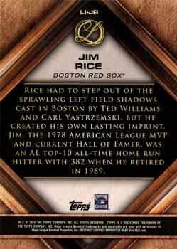 2016 Topps Legacies of Baseball - Lasting Imprints Red #LI-JR Jim Rice Back