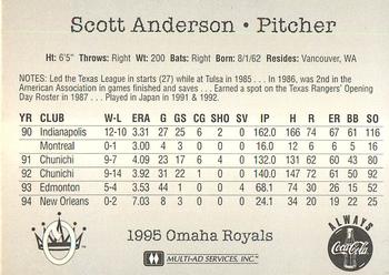 1995 Multi-Ad Omaha Royals #NNO Scott Anderson Back