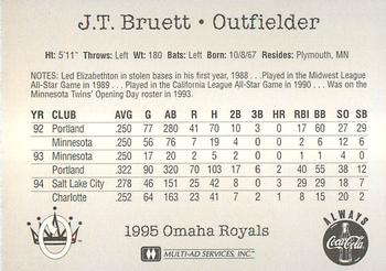 1995 Multi-Ad Omaha Royals #NNO J.T. Bruett Back